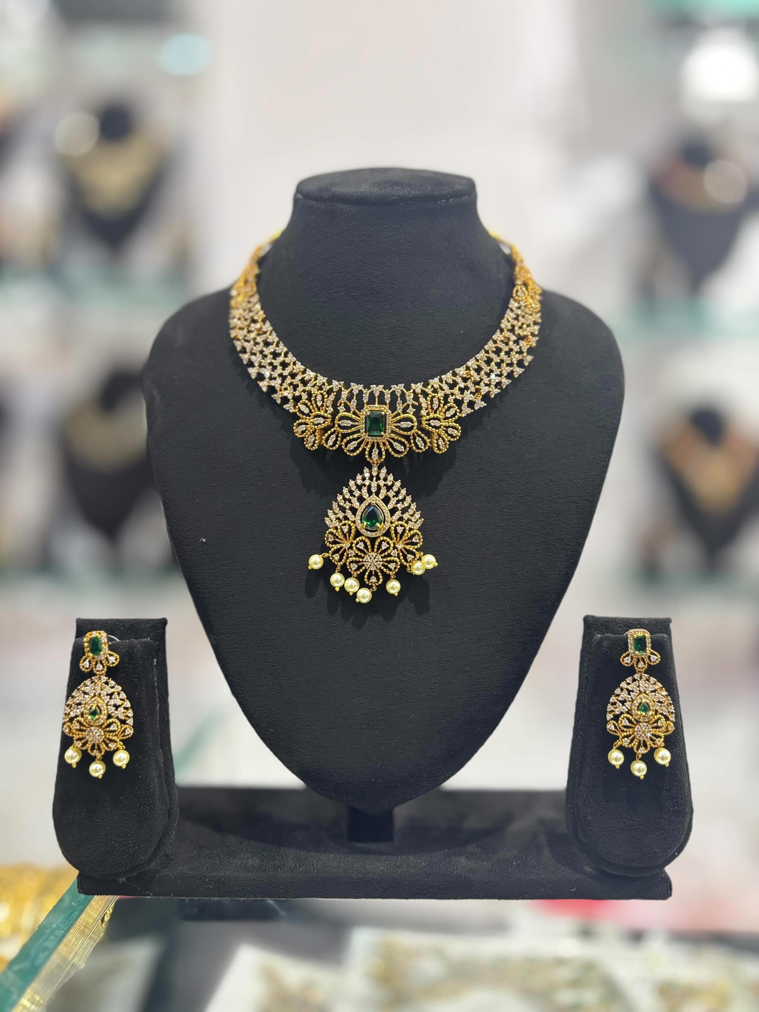 Emerald Pendant Designer Choker Set