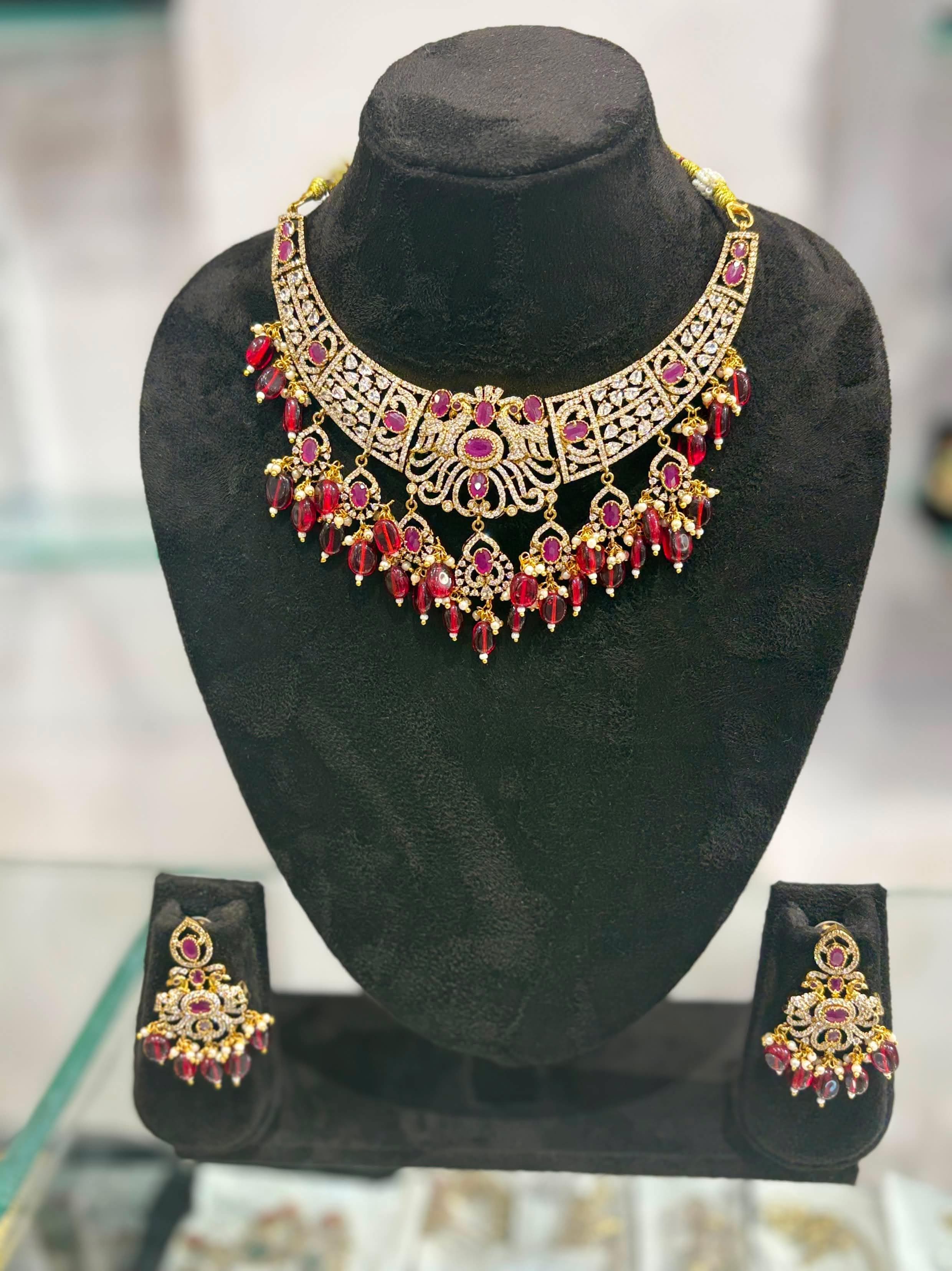 Ruby Royale Bridal Necklace Set