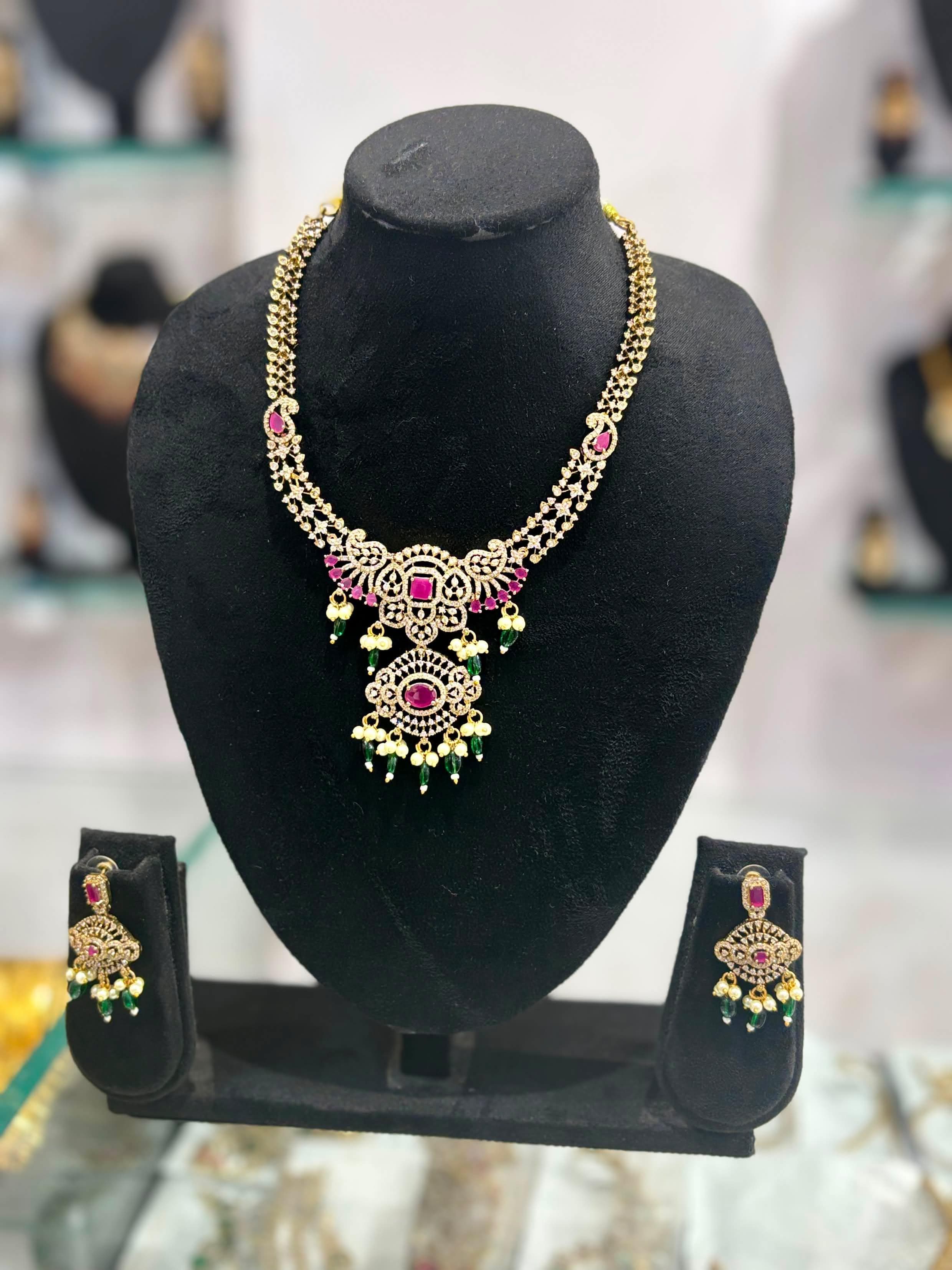 Padmavati Ruby Pendant Necklace Set